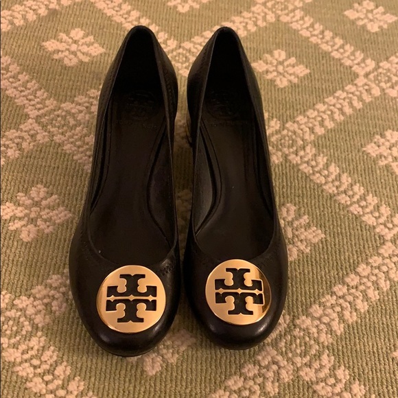 Tory Burch Shoes - Barely worn black Tory Burch leather heel